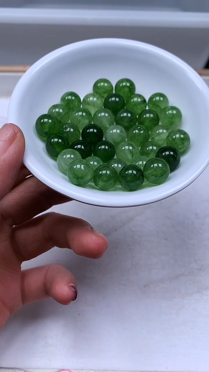 未镶嵌散珠碧玺D49 绿碧玺10mm10个6.8元