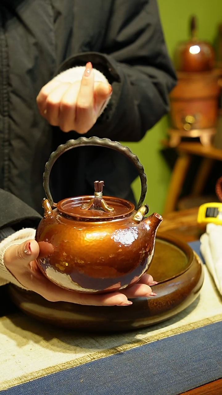 【闪购商品】纯紫铜500毫升小苹果煮水壶