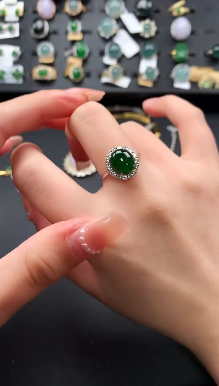 【闪购商品】翡翠戒指银S925镶嵌51241241