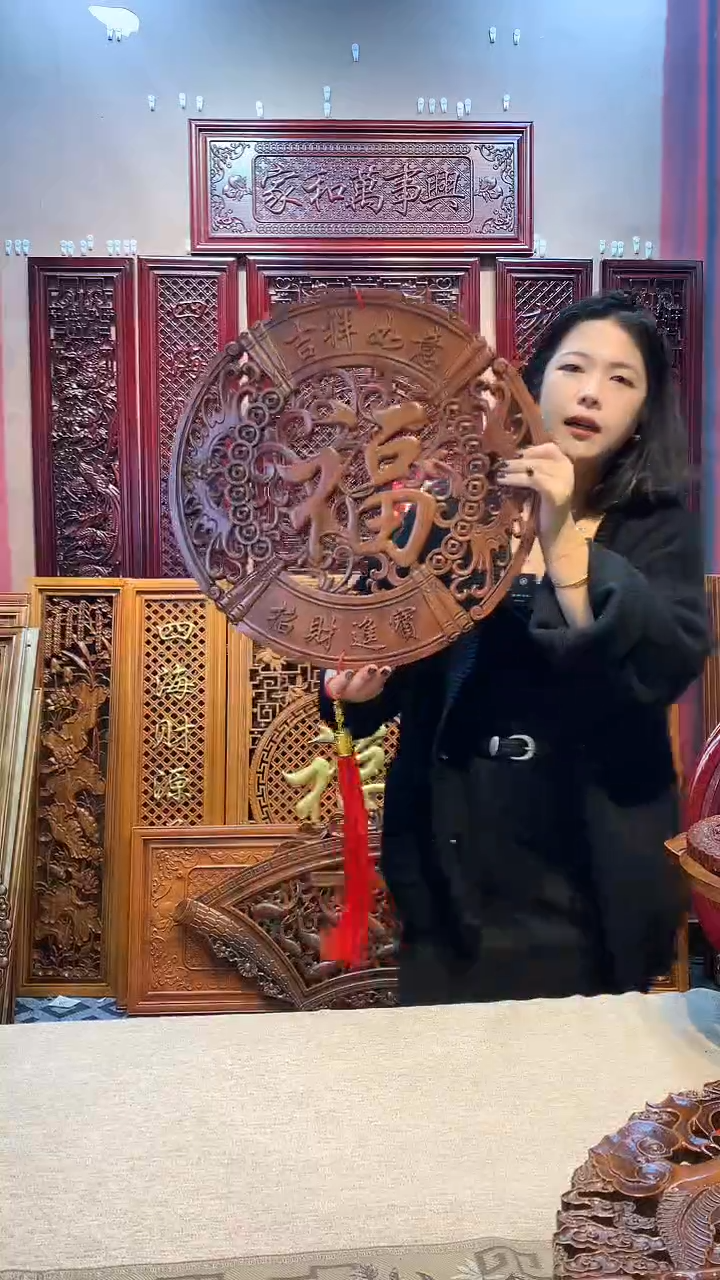 木香樟木48吉祥如意一对