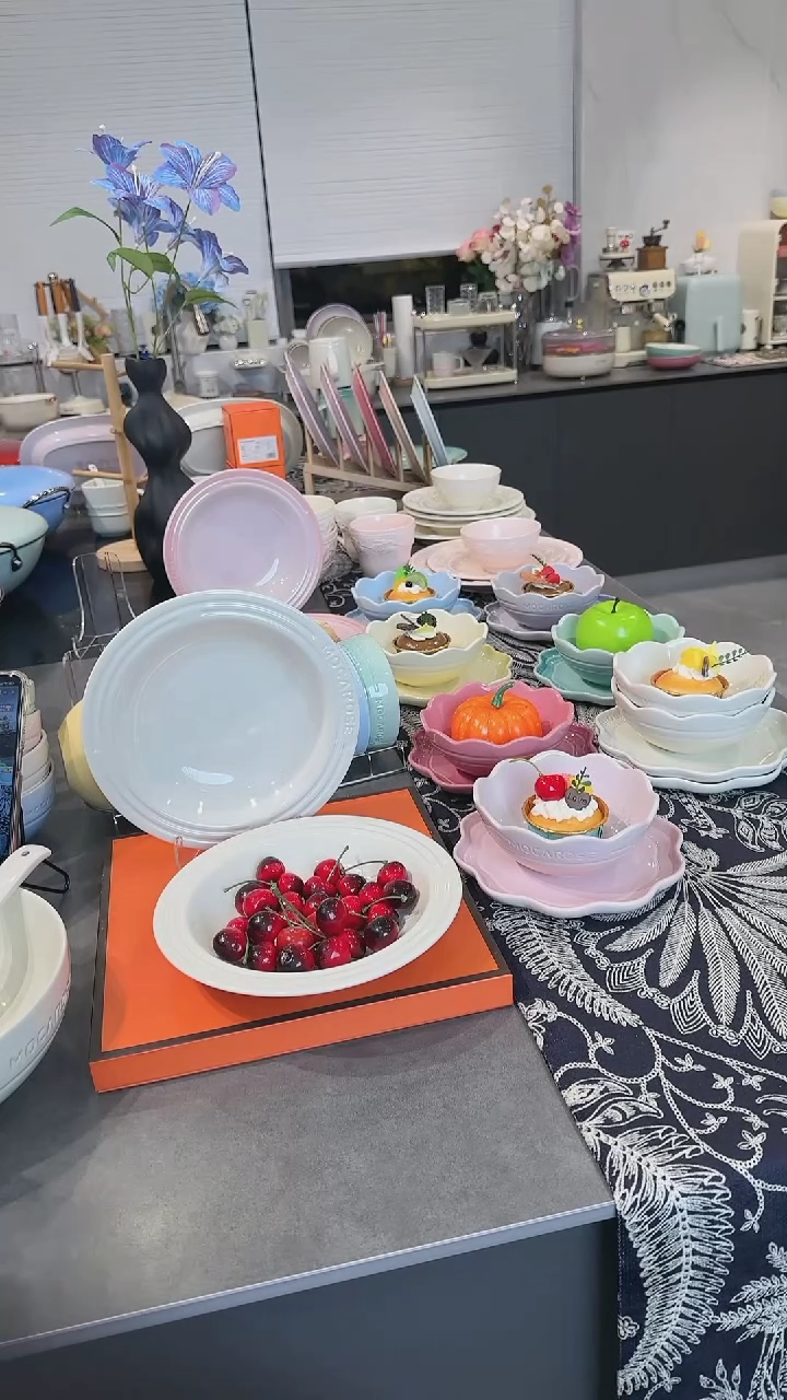 【闪购商品】瓷【2个装】奶油白草帽盘-20cm