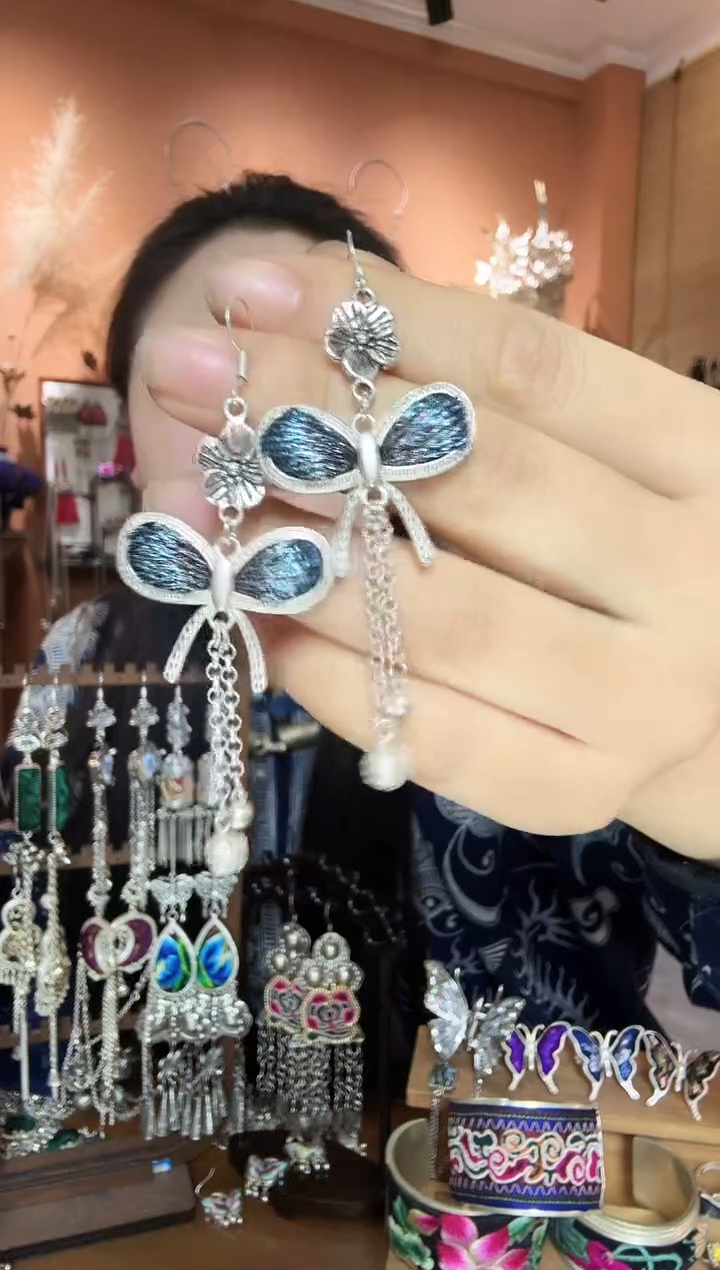 刺绣纯手工民族风耳环