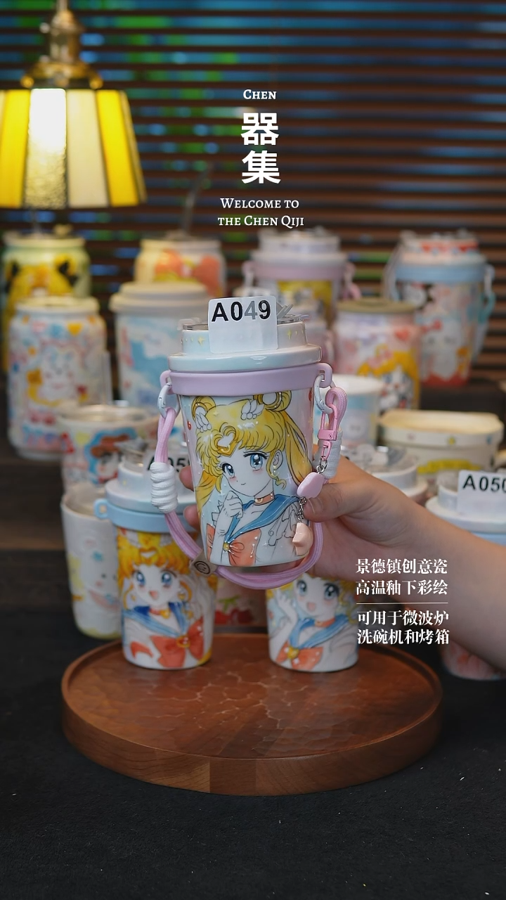 杯子a049景德镇纯手工手绘创意瓷