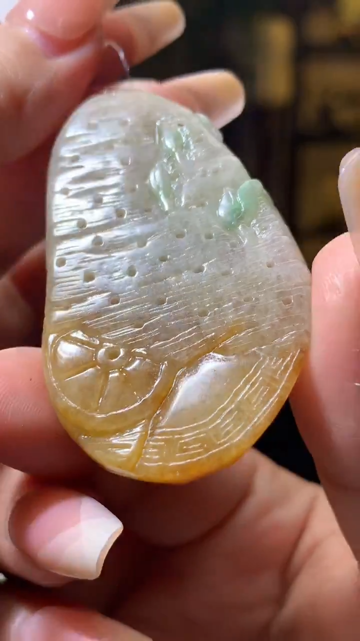 【闪购商品】定制翡翠未镶嵌1019XX-毛货挂件39