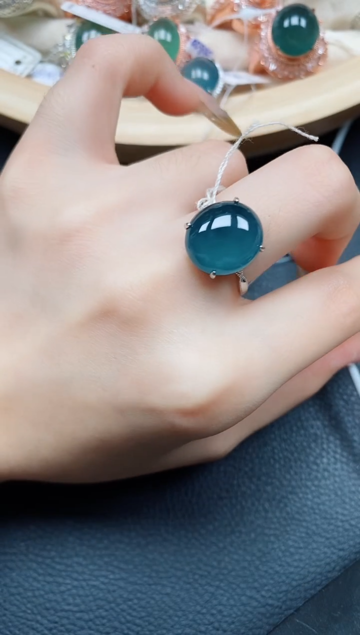 【闪购商品】翡翠戒指银S925镶嵌翡翠