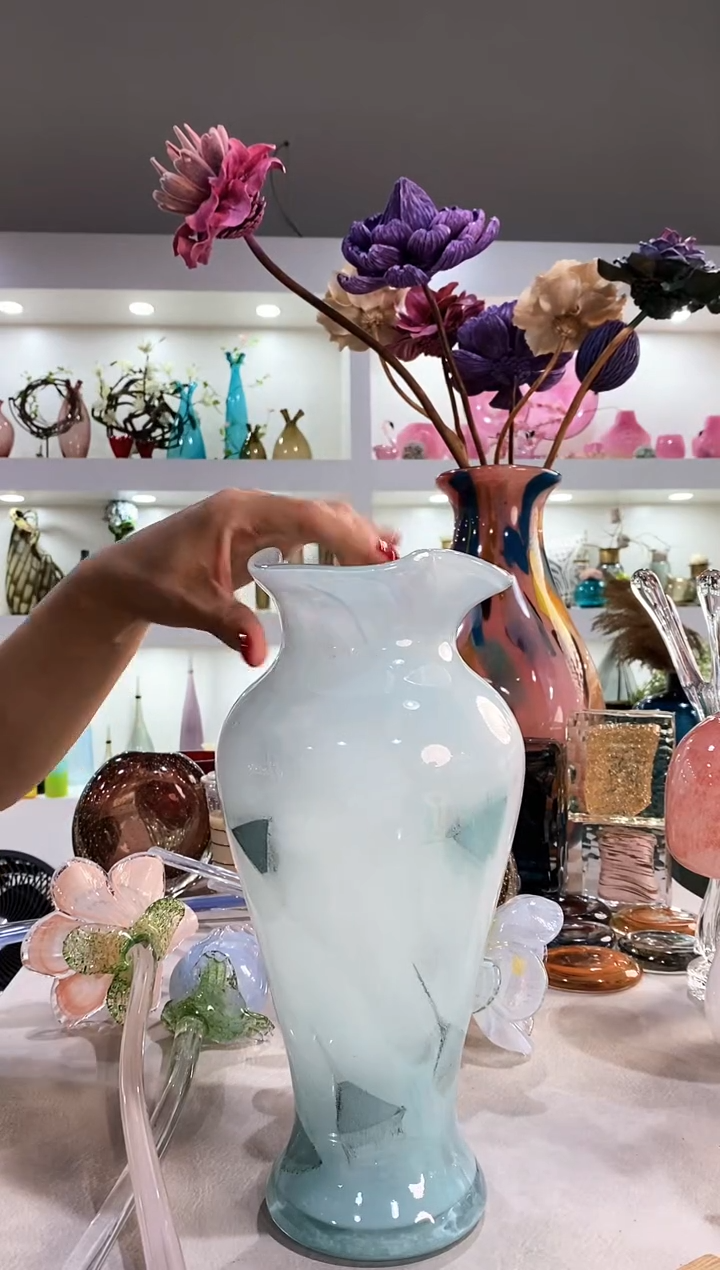 c**i慕忆家手作琉璃花瓶瑕