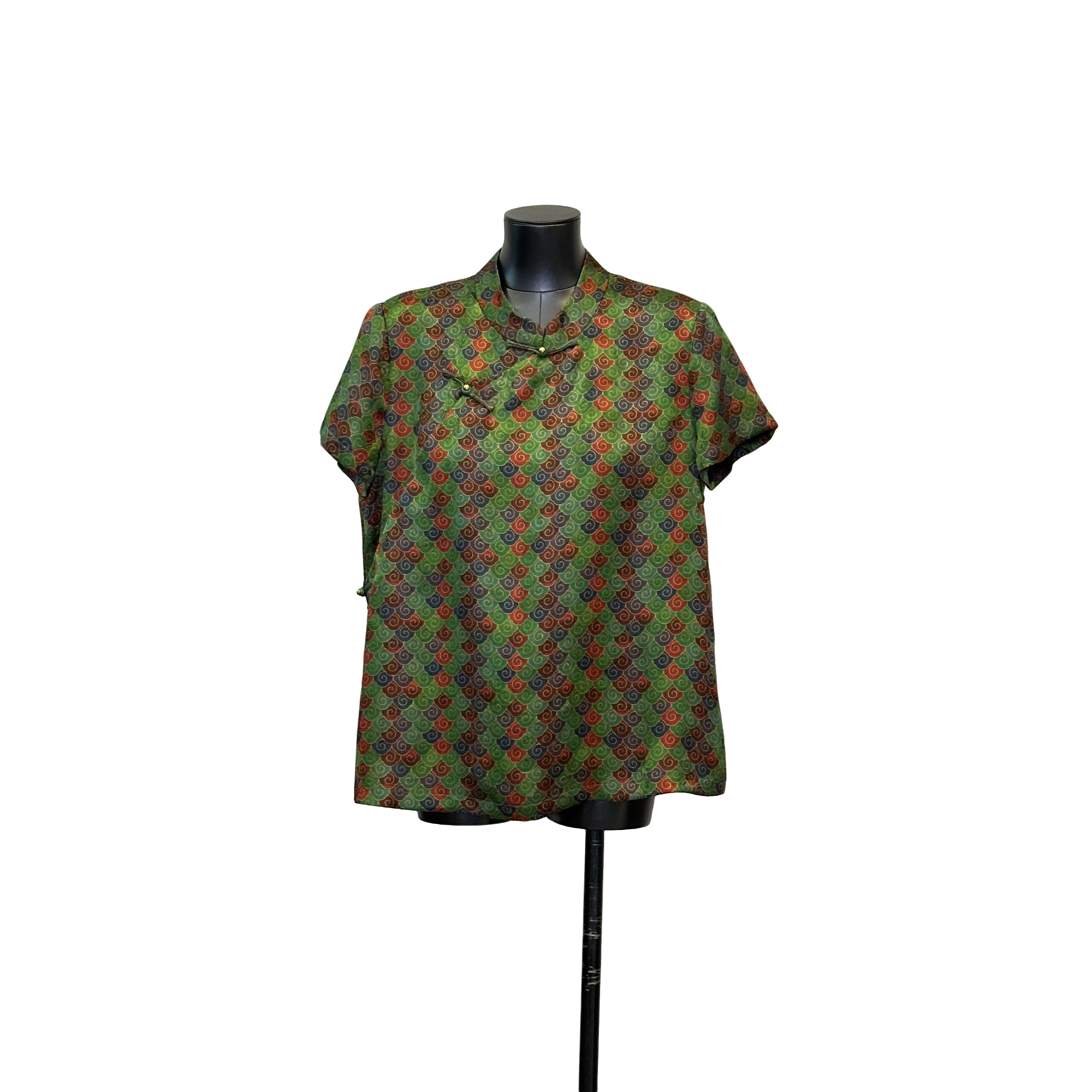 「利琪高订」新中式国风夏季复真丝印花衬衫短袖A6270