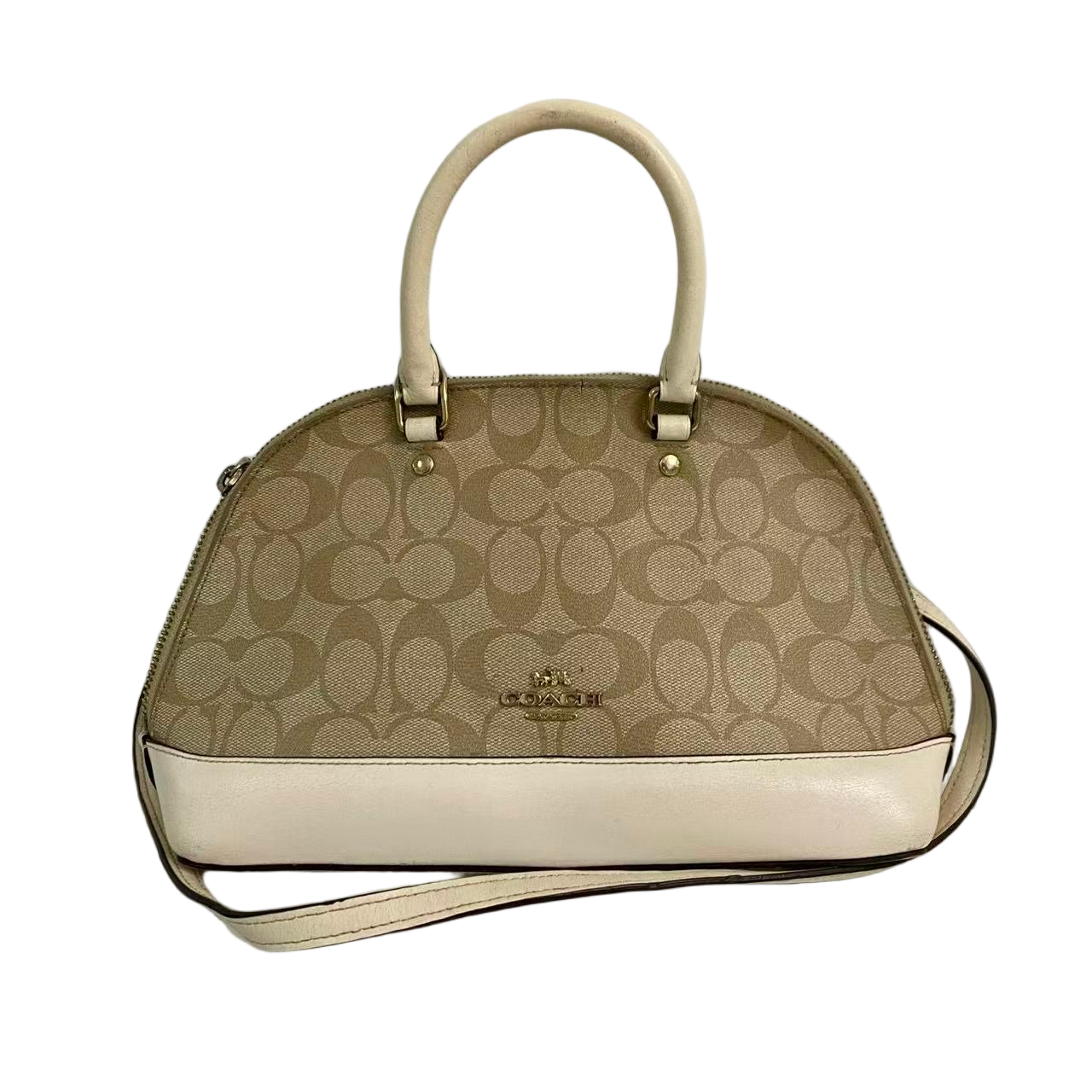 95新 COACH/蔻驰 经典老花pPVC拼皮手提斜挎贝壳包  SH-31286-A