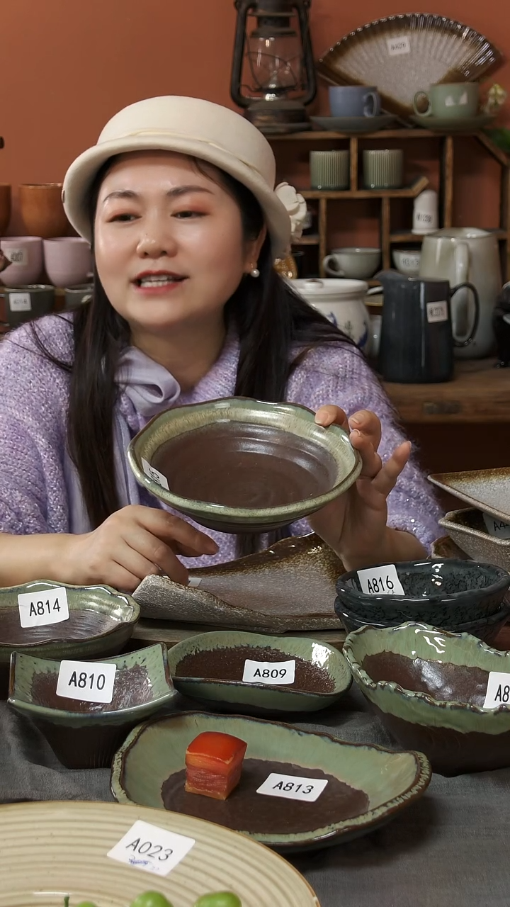 陶瓷A815陶瓷粗陶花边碗一个微瑕19*5