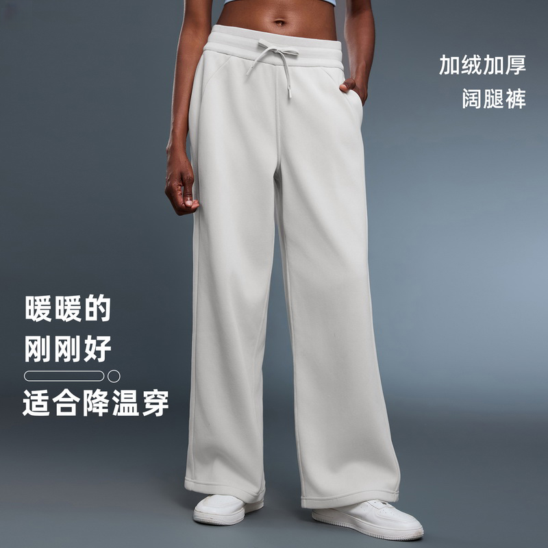 露露首领秋冬裤子女加绒直筒阔腿裤宽松保暖显瘦休闲运动长裤