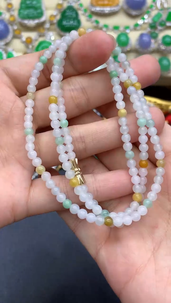 颈饰未镶嵌翡翠108-中国好珍宝