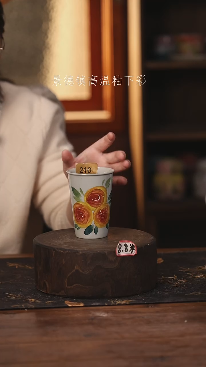 陶瓷景德镇高温釉下手绘陶瓷@L210@
