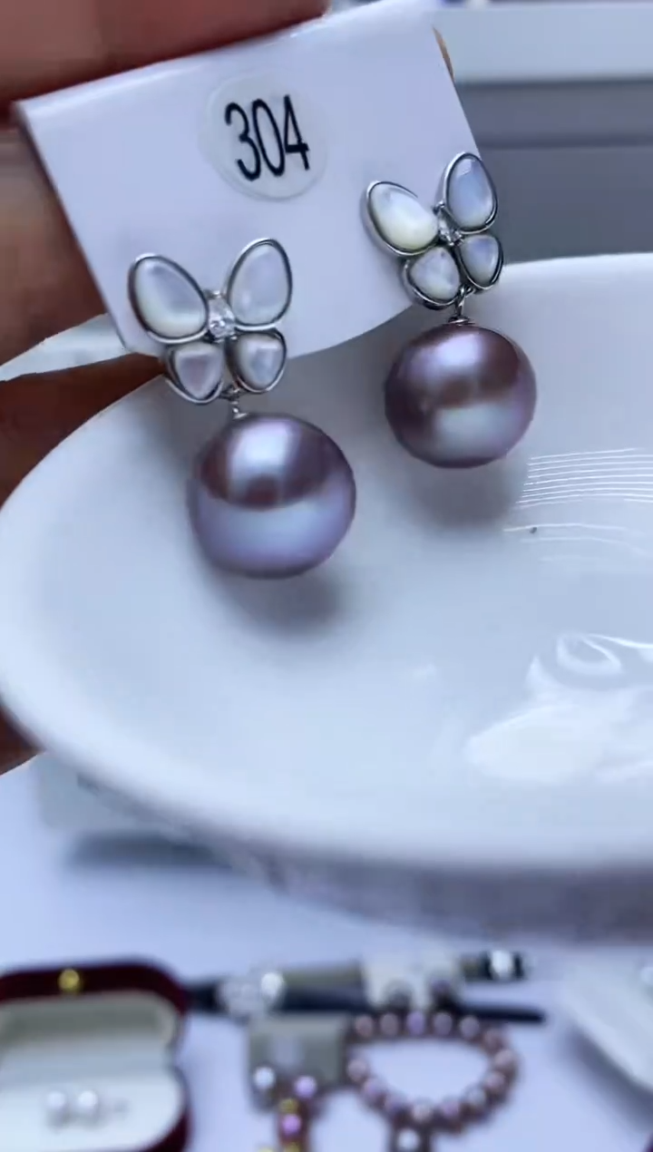 【闪购商品】淡水珍珠耳饰银S925镶嵌304