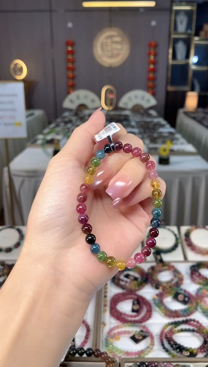 未镶嵌老矿碧玺单圈手串6mm+碧玺多样性发货一条hon