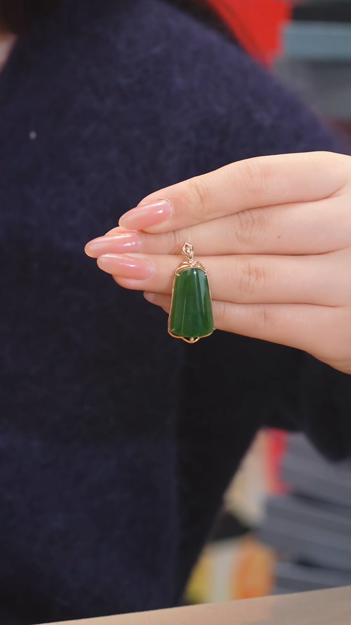 【闪购商品】和田玉吊坠不含链18K金镶嵌多样性发@@W5823