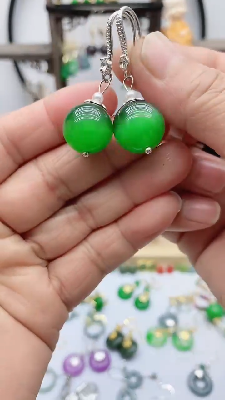 未镶嵌变石猫眼耳饰202