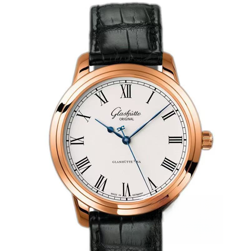 99新 Glashutte Original/格拉苏蒂 议员系列40MM/玫瑰金/公价12w