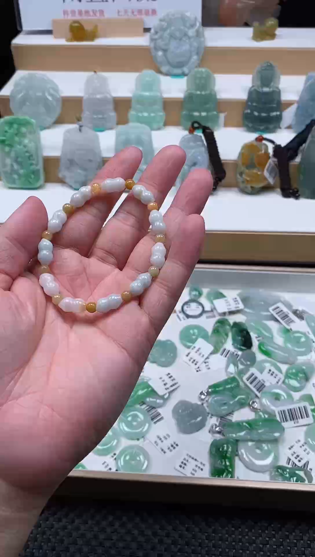 【闪购商品】翡翠颈饰未镶嵌56好事发生手串