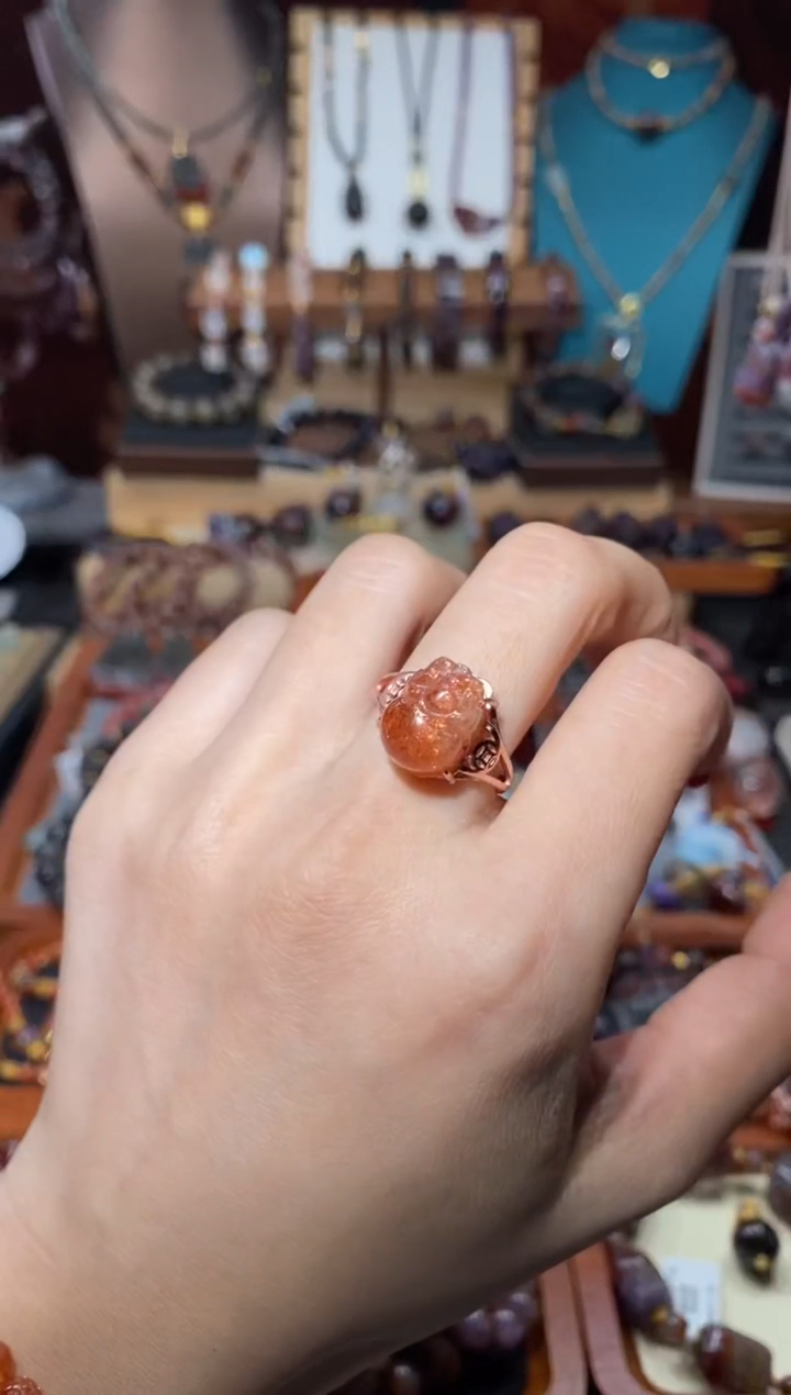 【闪购商品】日光石戒指未镶嵌金太阳貔貅戒指