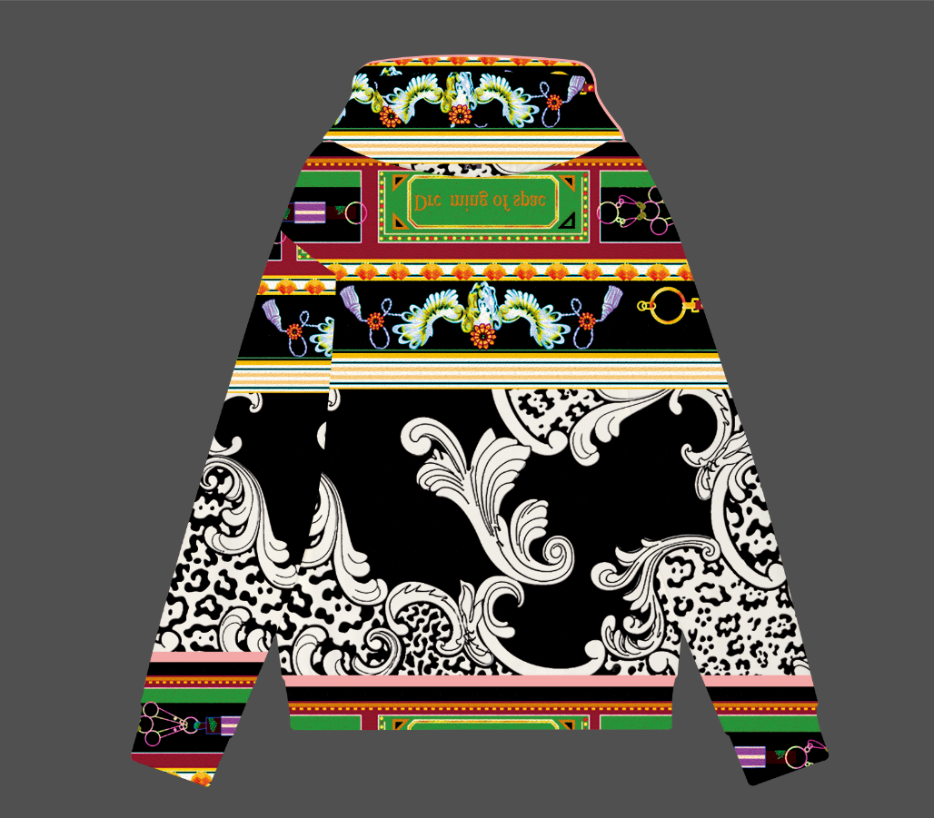 欧美3102时尚风外套印花字母3102款拼接个性满印女款秋冬季