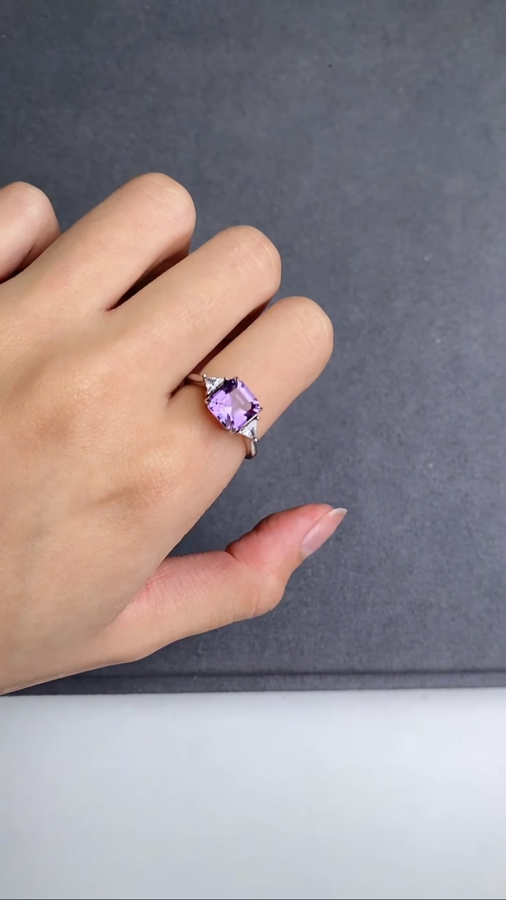 【闪购商品】紫晶戒指银S925镶嵌-------