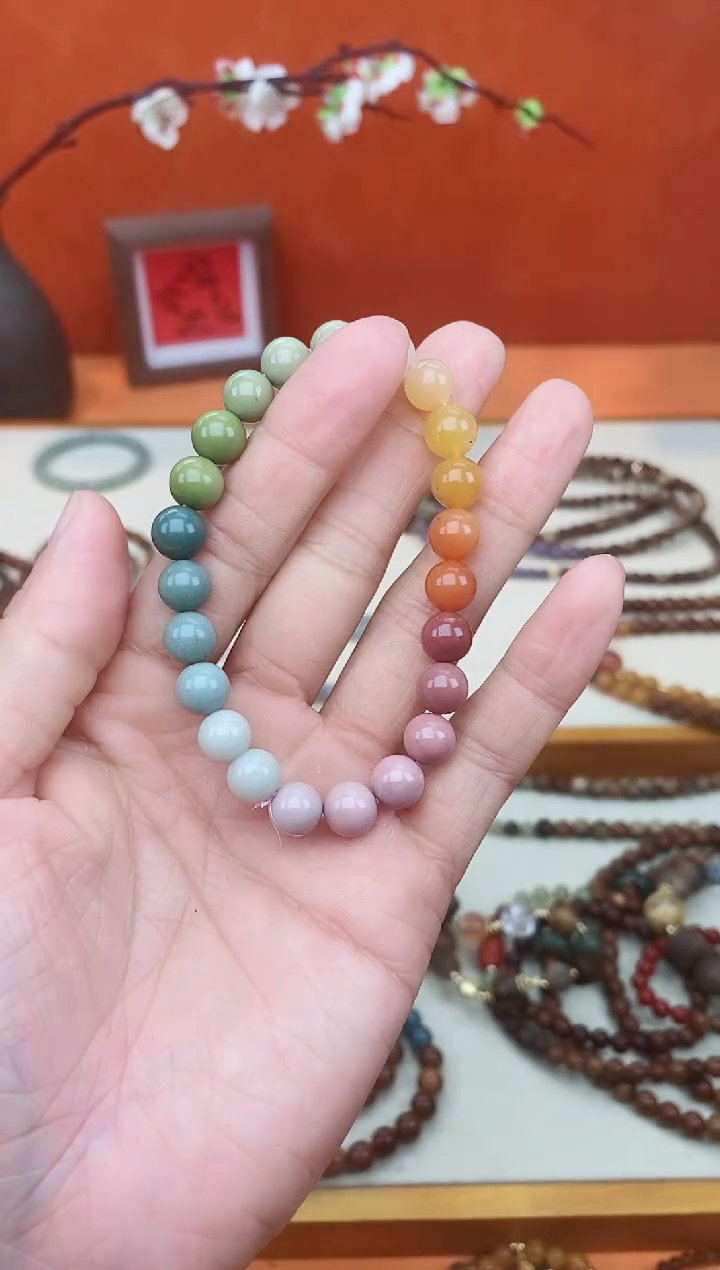 【闪购商品】石英质玉（阿拉善玉）手链未镶嵌08阿拉善单圈
