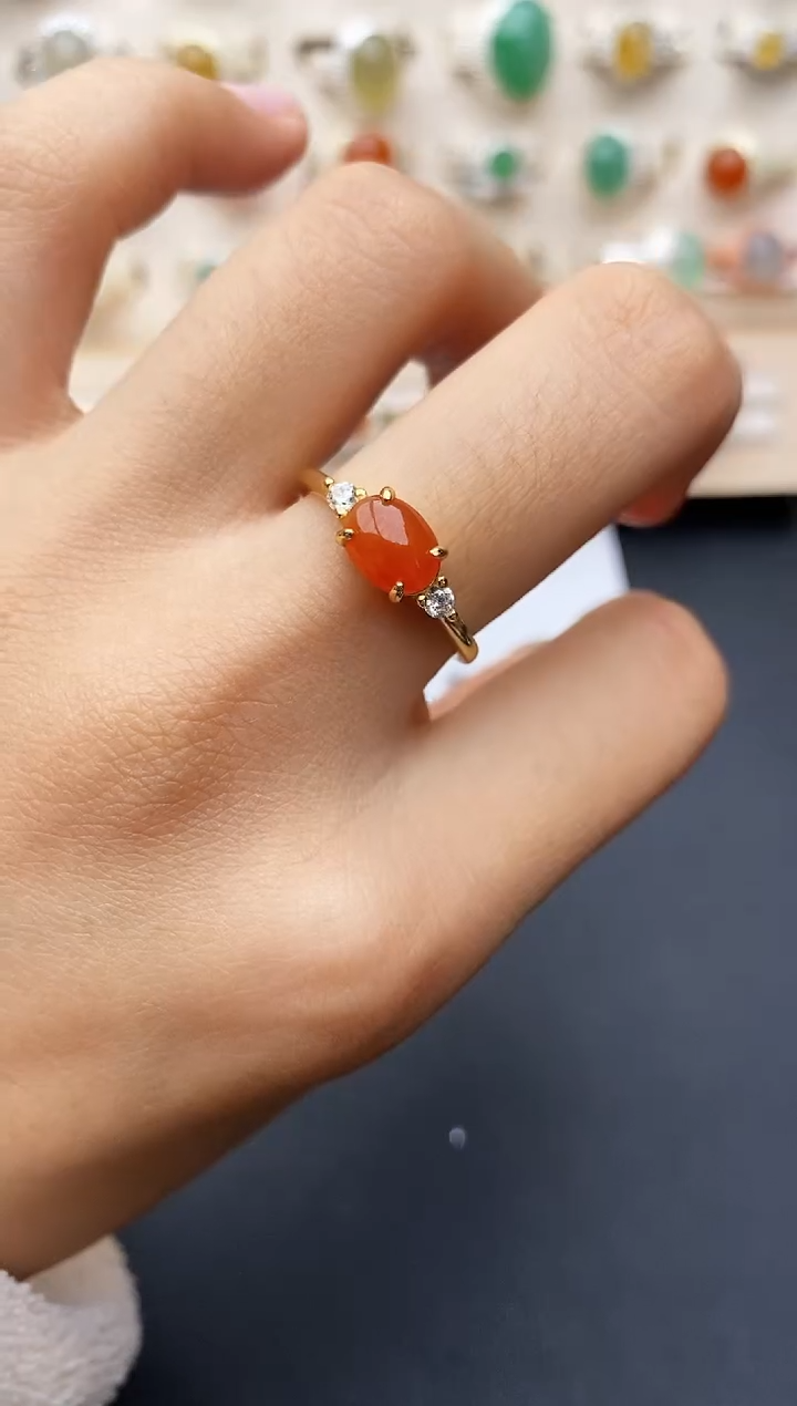 【闪购商品】翡翠戒指银S925镶嵌缅甸翡翠