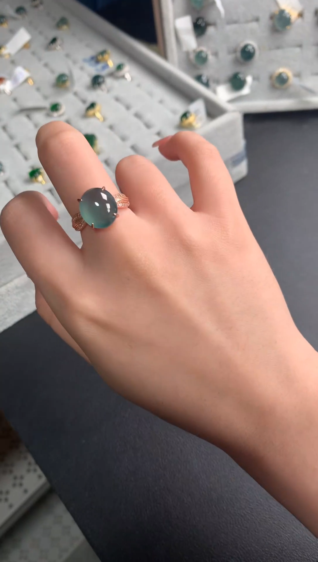 【闪购商品】翡翠戒指银S925镶嵌5214