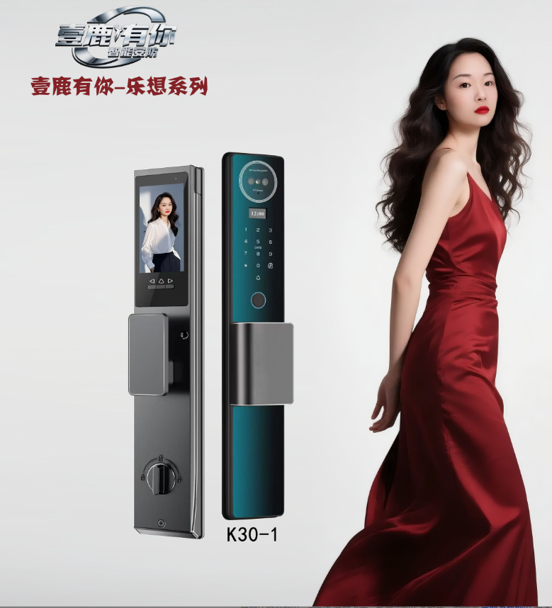壹鹿有你乐想系列K30人脸识别智能锁 密码锁防盗门锁