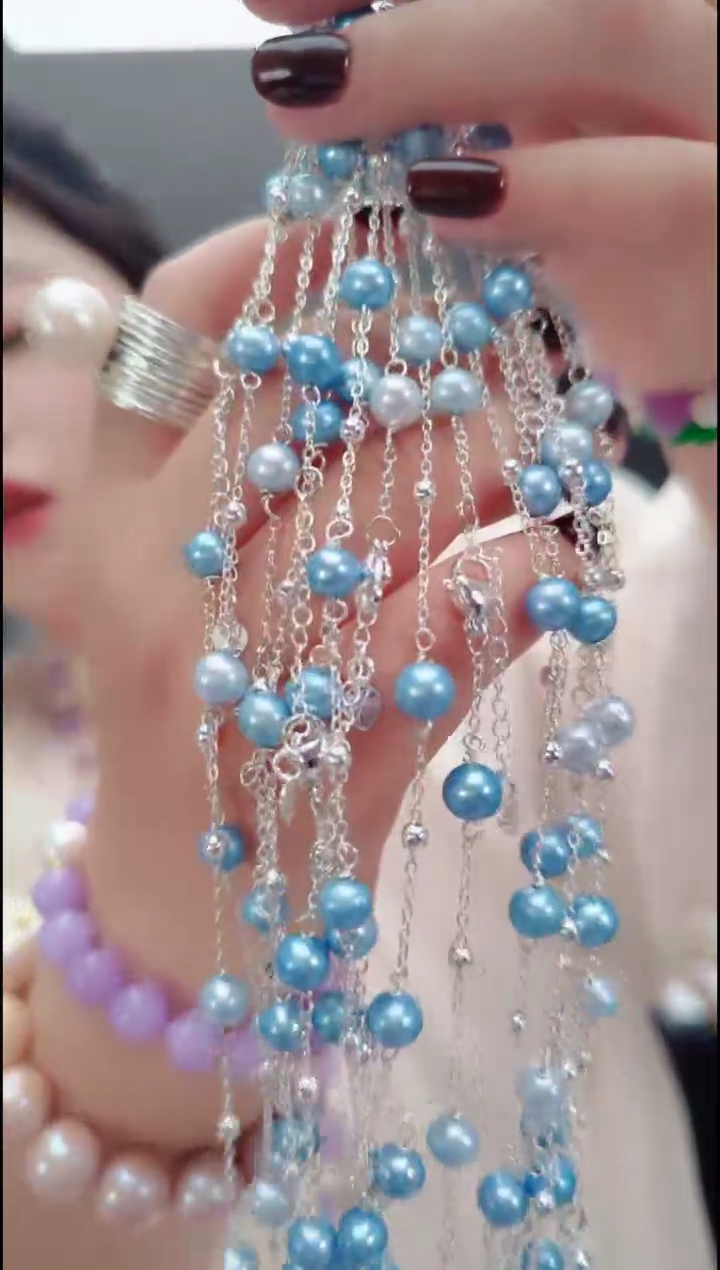 颈饰未镶嵌淡水珍珠2406蓝满天星