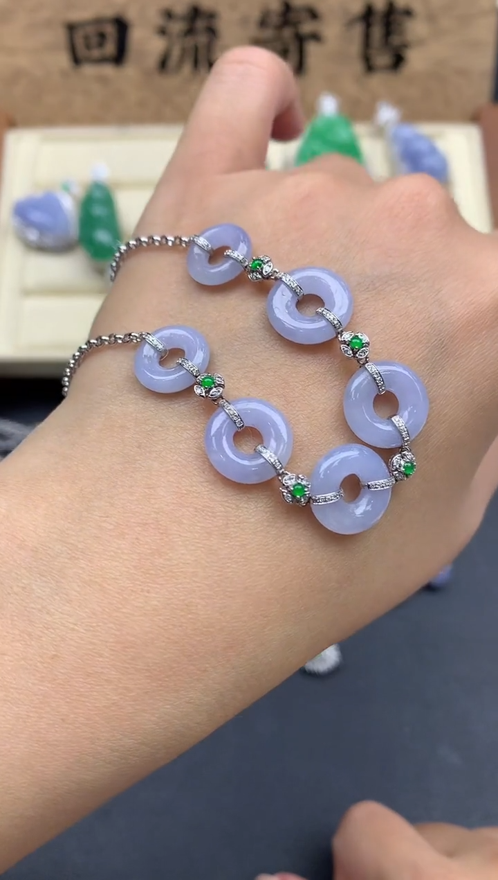 【闪购商品】翡翠手串18K金镶嵌576-中国好珍宝