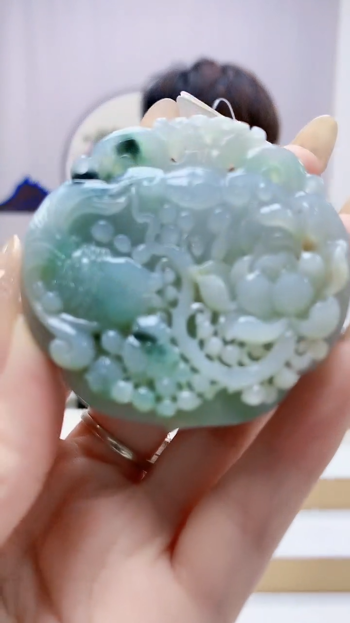 未镶嵌定制翡翠4868DD-毛货挂件61