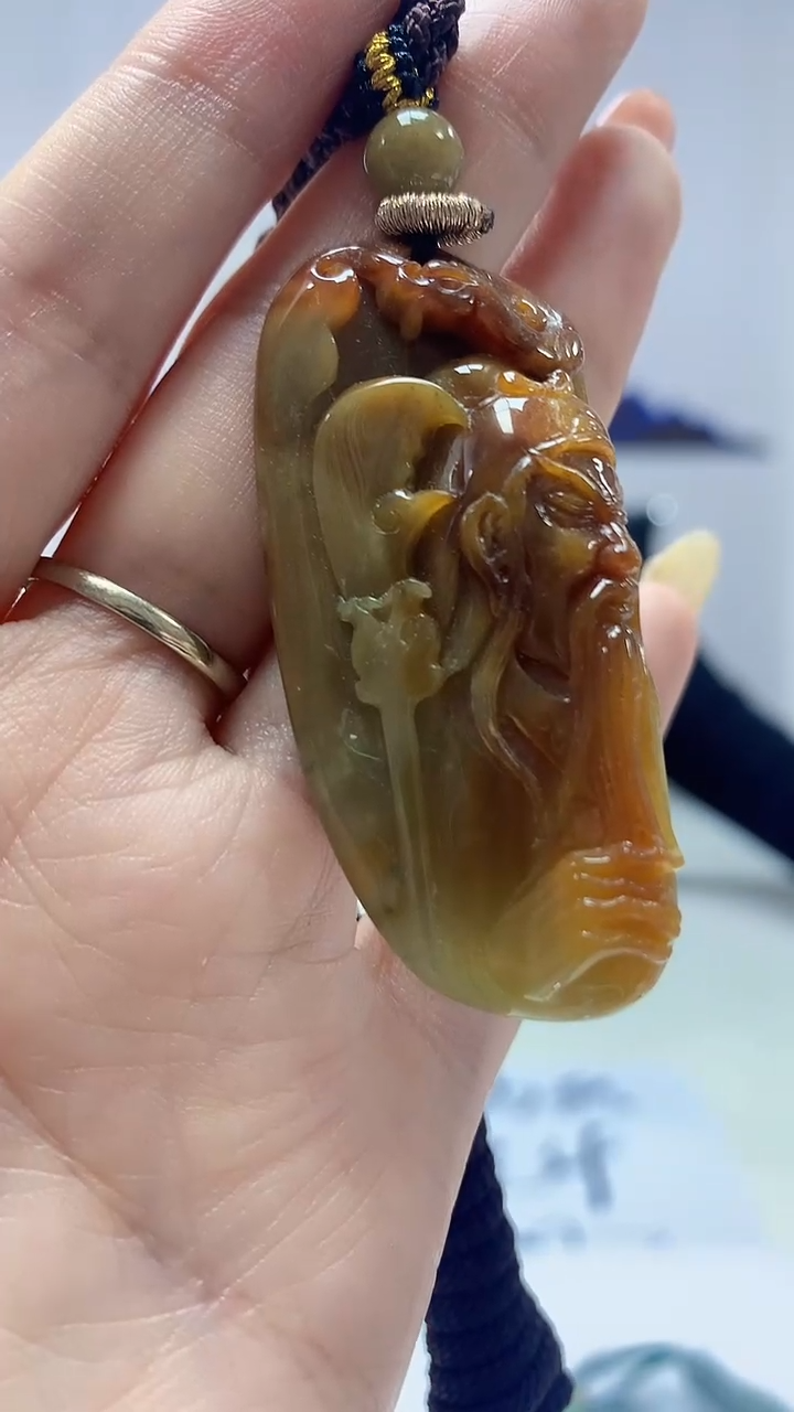 【闪购商品】定制翡翠未镶嵌0405DD-毛货挂件义薄云天54