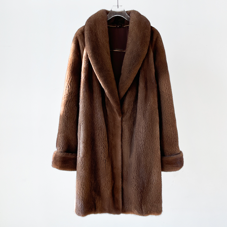 【武哥严选】秋冬天鹅绒年轻款休闲版中长款时尚水貂皮大衣女皮草