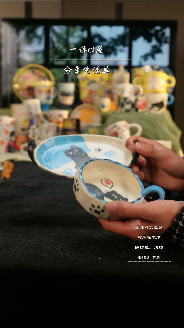 【闪购商品】摆件亲工手绘陶瓷-