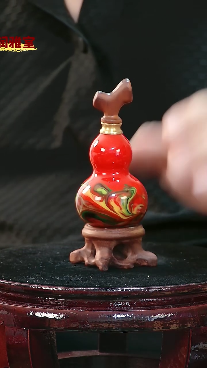 藤文*轩檀木塞葫芦把件295