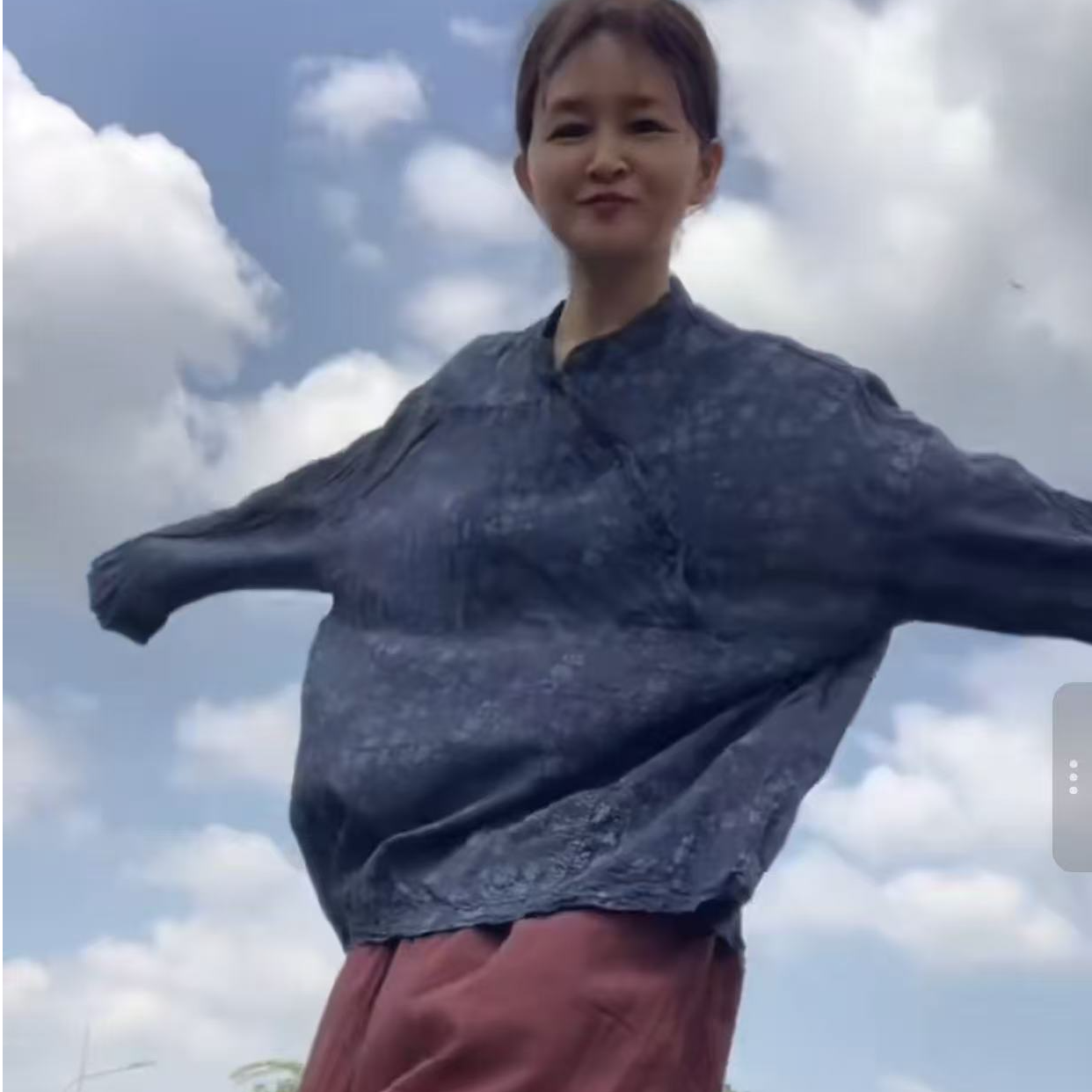 樆木衬衫长袖短款套头衫休闲牛仔上衣宽松时尚百搭打底复古中式