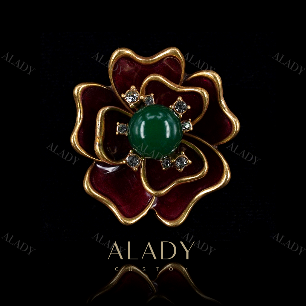 合金胸针 【绿映红】小众设计时尚气质款胸针