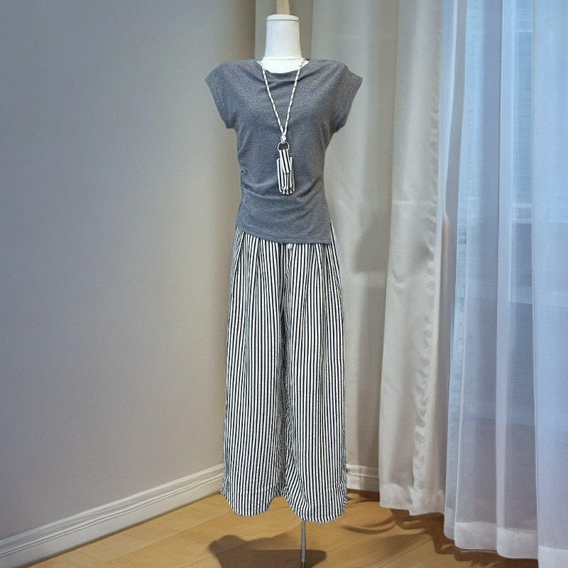 2577无袖时尚套装女款显瘦气质百搭简约套装