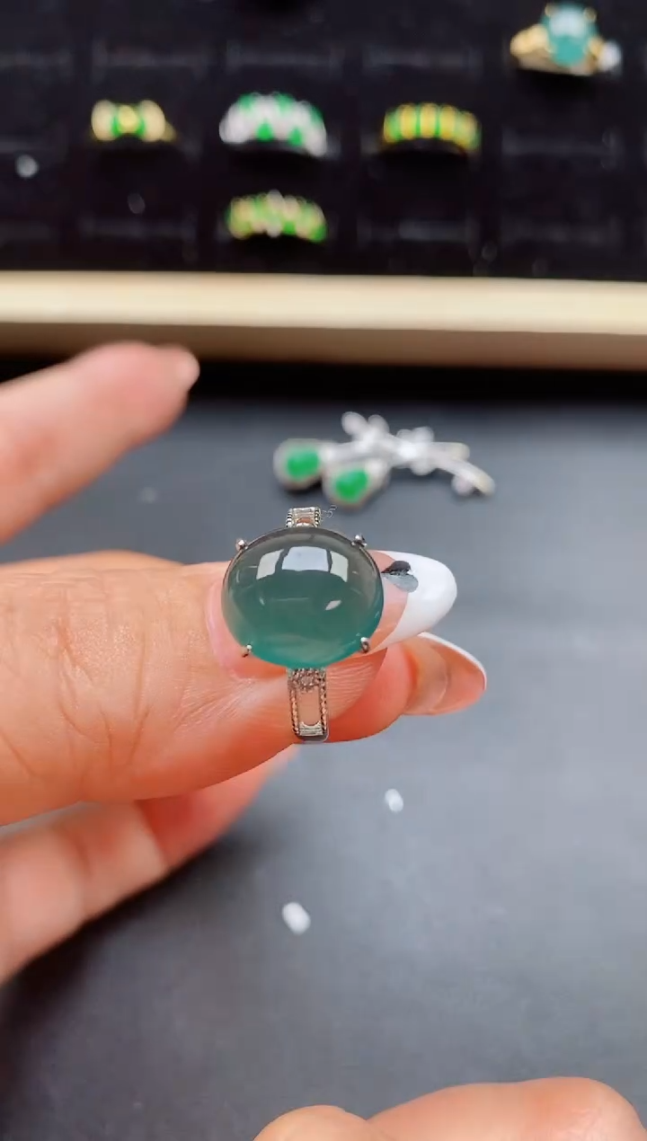 【闪购商品】翡翠戒指银S925镶嵌321321