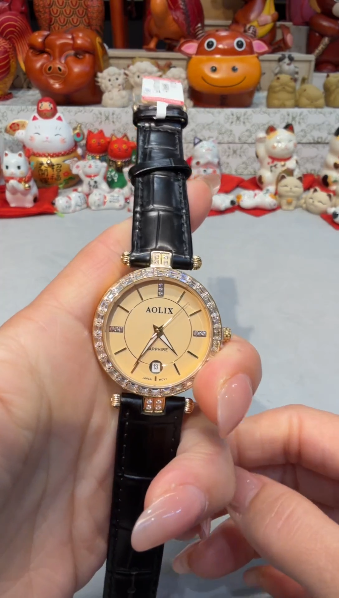 石英机芯钢牛剖层皮革F6325     女表