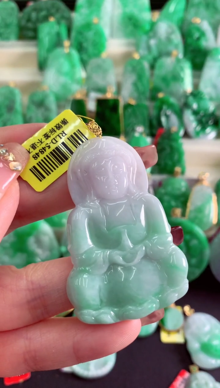 【闪购商品】翡翠吊坠(不含链)18K金镶嵌挂件