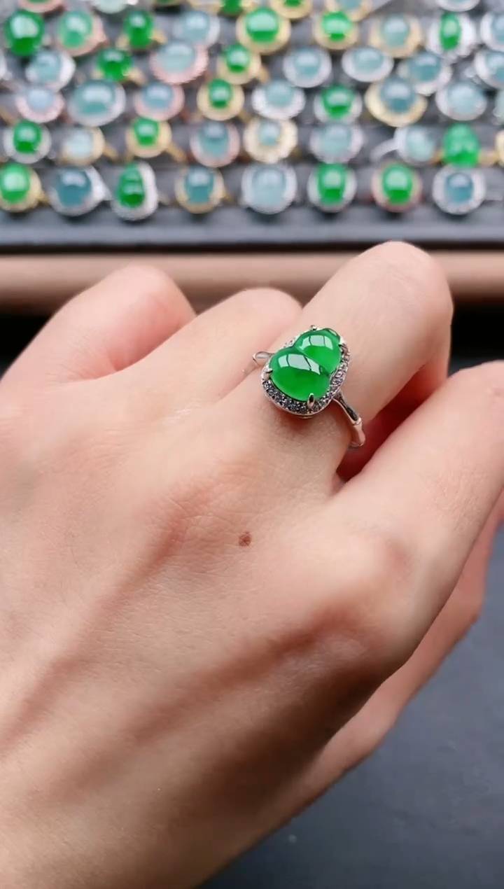 【闪购商品】翡翠戒指银S925镶嵌11111