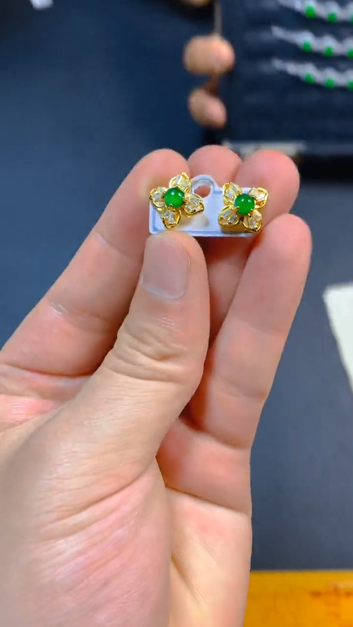 【闪购商品】翡翠耳饰未镶嵌0883960024多样性发一