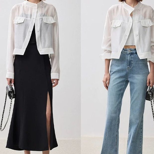 （176-180）品牌女装设计师新款百搭针织上衣牛仔裤半裙连衣裙外套