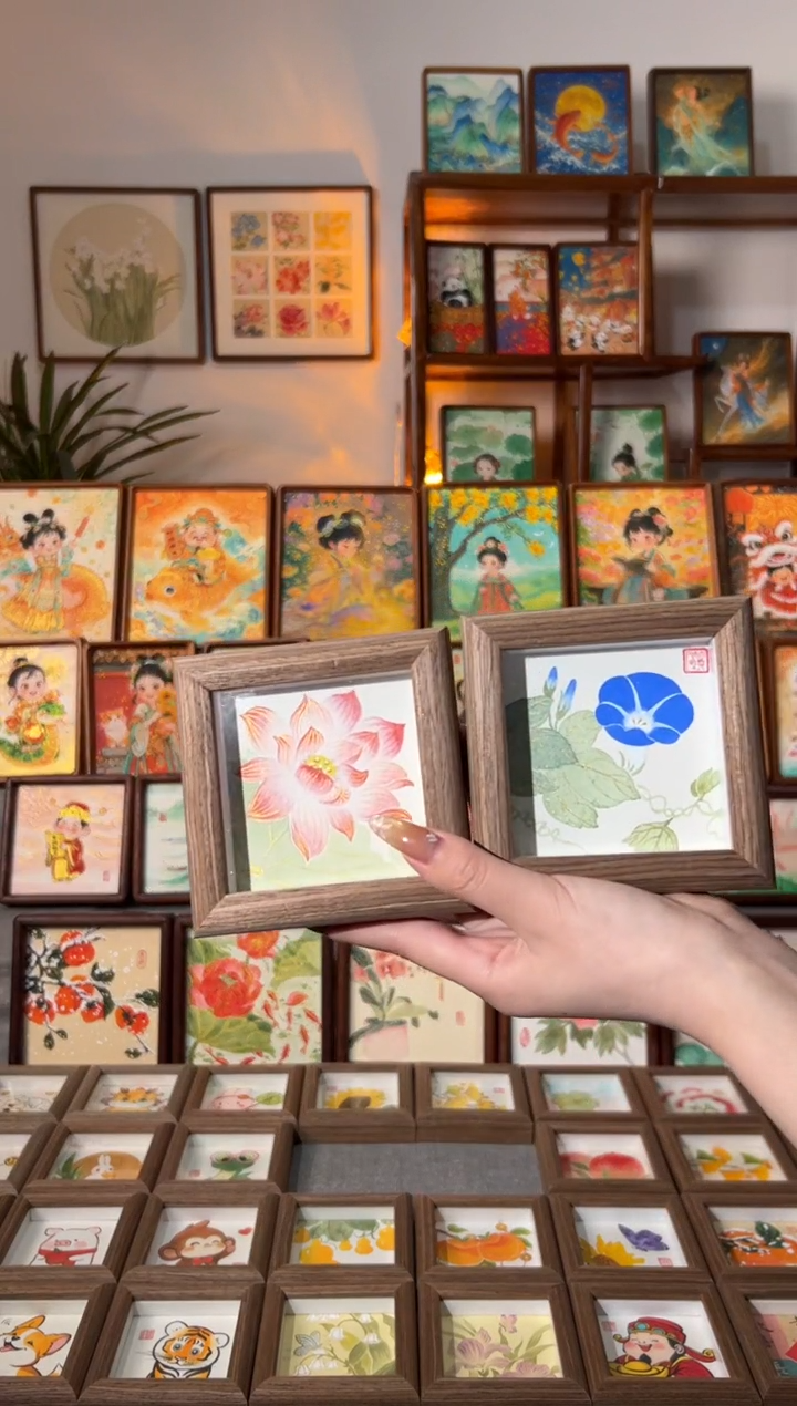 【闪购商品】国画好运莲莲 喇叭花 一组11