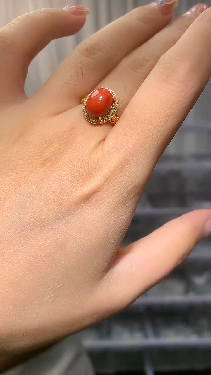 银S925镶嵌南红玛瑙戒指【宝石世家严选】