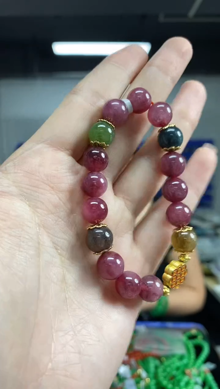 未镶嵌手链碧玺闪购链接   多样性发其一颜色微差