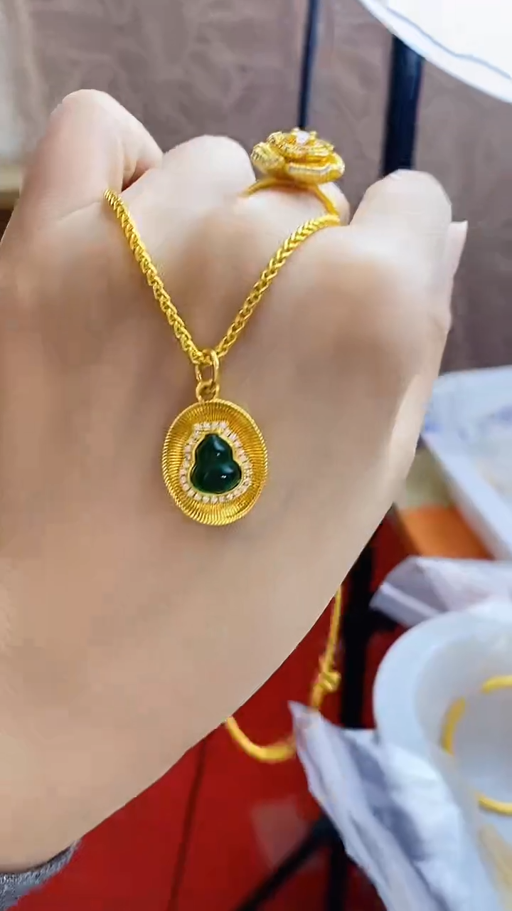 合金无008绿葫芦吊坠