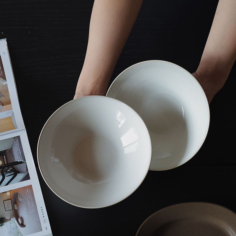 【瑕疵】Camus say贝纹系列7.5英寸米脂白汤盘2只 19.4×5.8cm 750ml